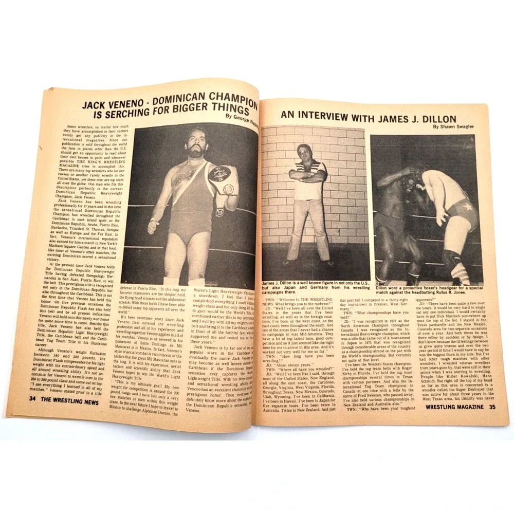 WRESTLING NEWS WRESTLING JAN 1982 JIMMY‎ HART SHEIK ADNANN NICK BOCKWINKEL